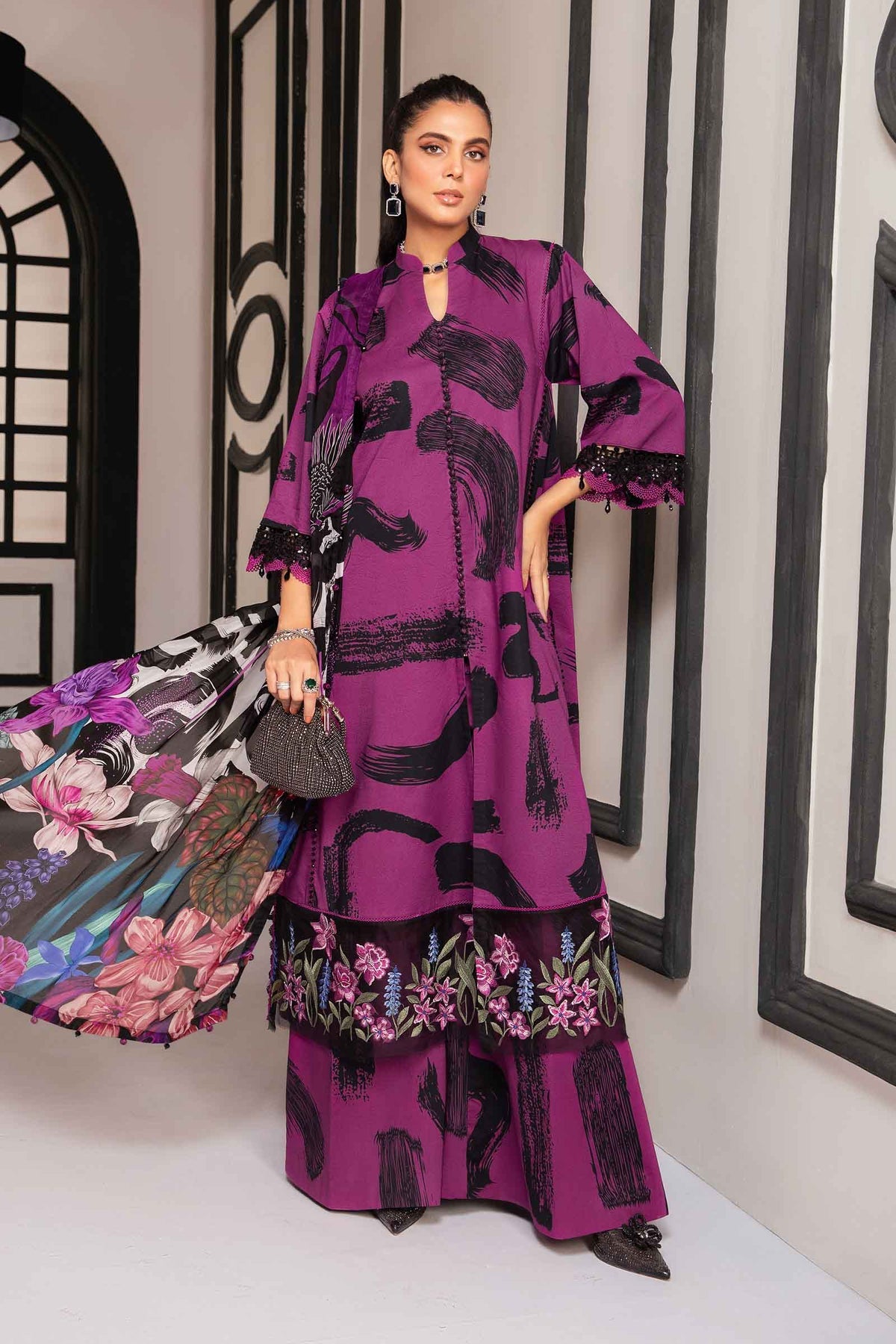 MARIA.B 3 Piece Printed Suit | MPT-2205-B
