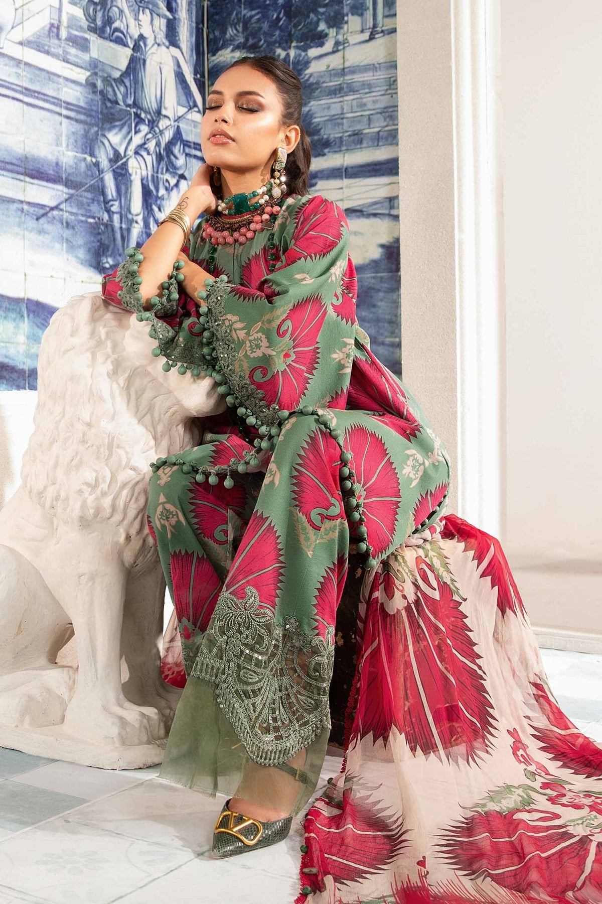 MARIA.B 3 Piece Printed Suit | MPT-2209-B