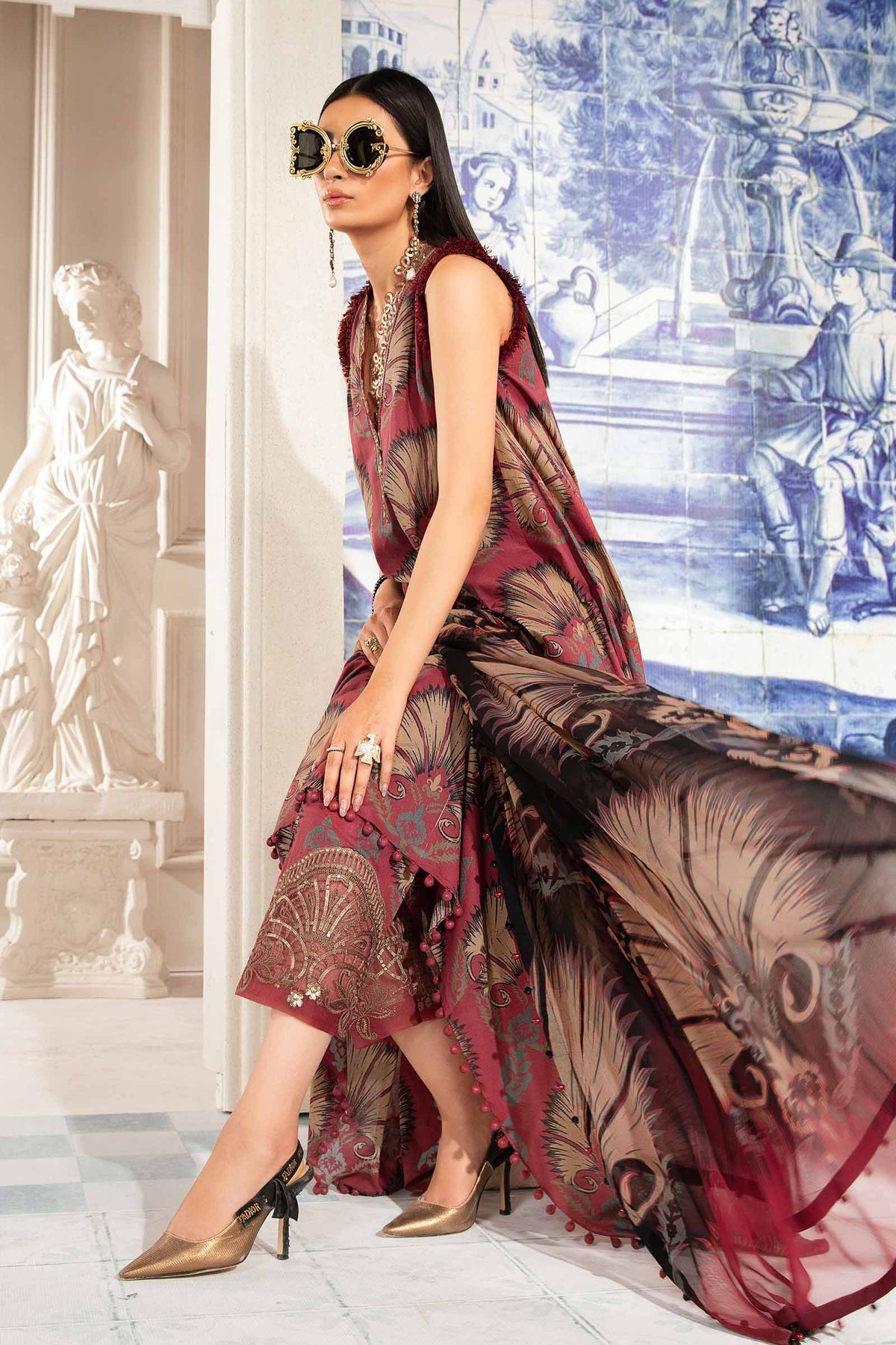 MARIA.B 3 Piece Printed Suit | MPT-2209-B