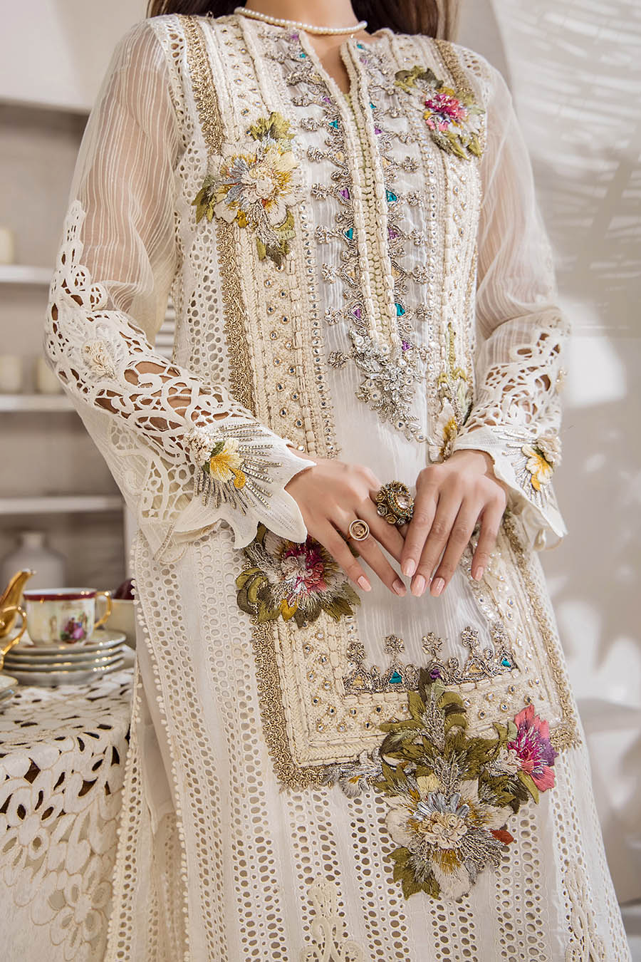 KHUDA BAKSH READY TO WEAR F-164 OFF WHITE