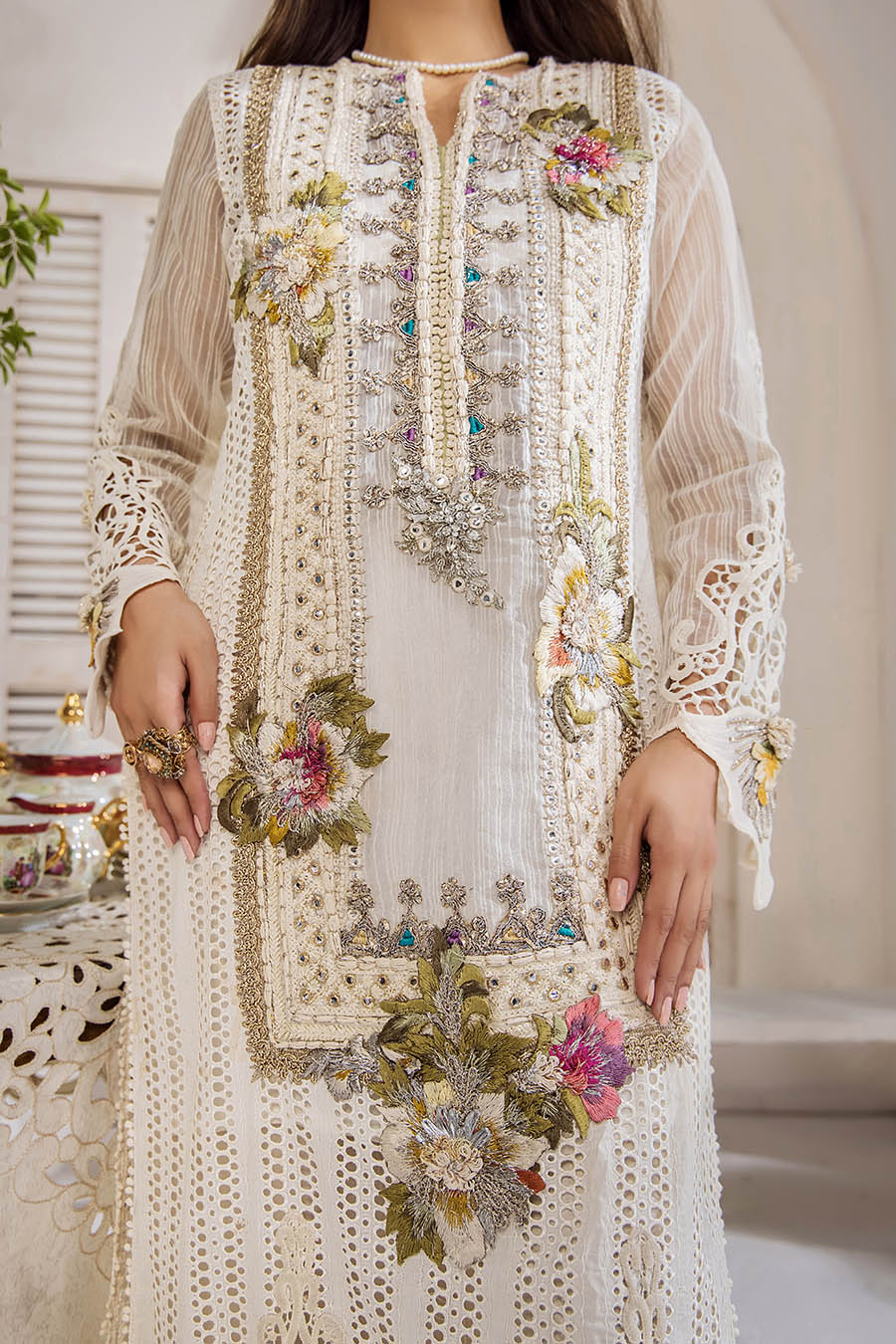 KHUDA BAKSH READY TO WEAR F-164 OFF WHITE