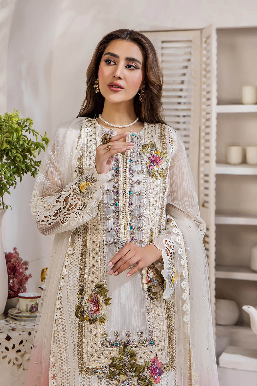 KHUDA BAKSH READY TO WEAR F-164 OFF WHITE