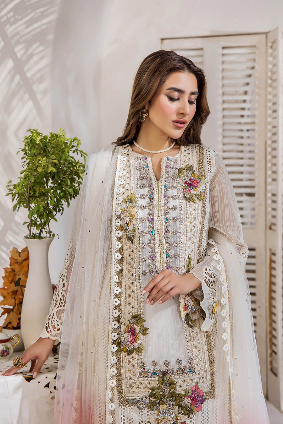 KHUDA BAKSH READY TO WEAR F-164 OFF WHITE