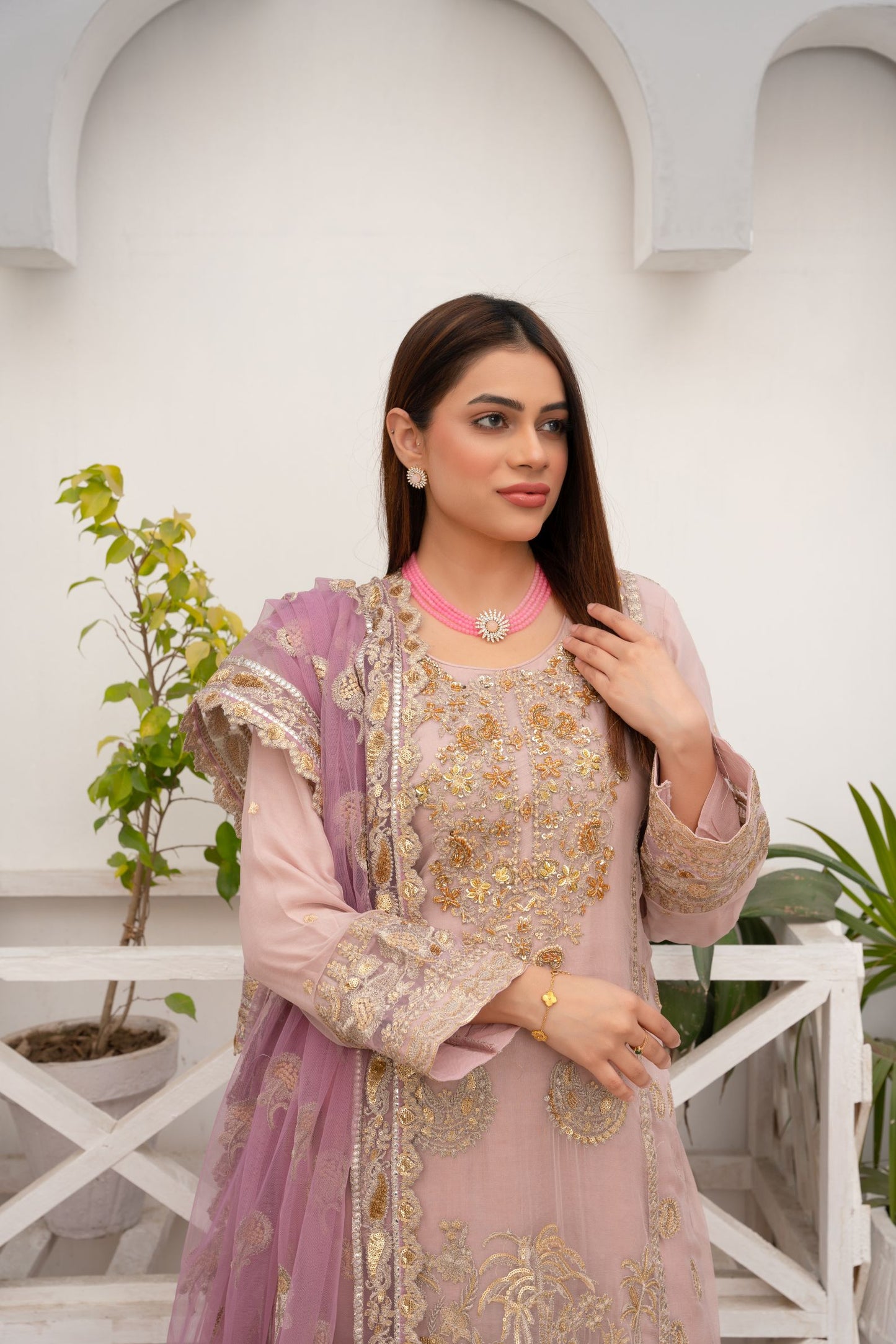 ZOON- Chiffon Shirt Sharara And Dupatta ZC-2225