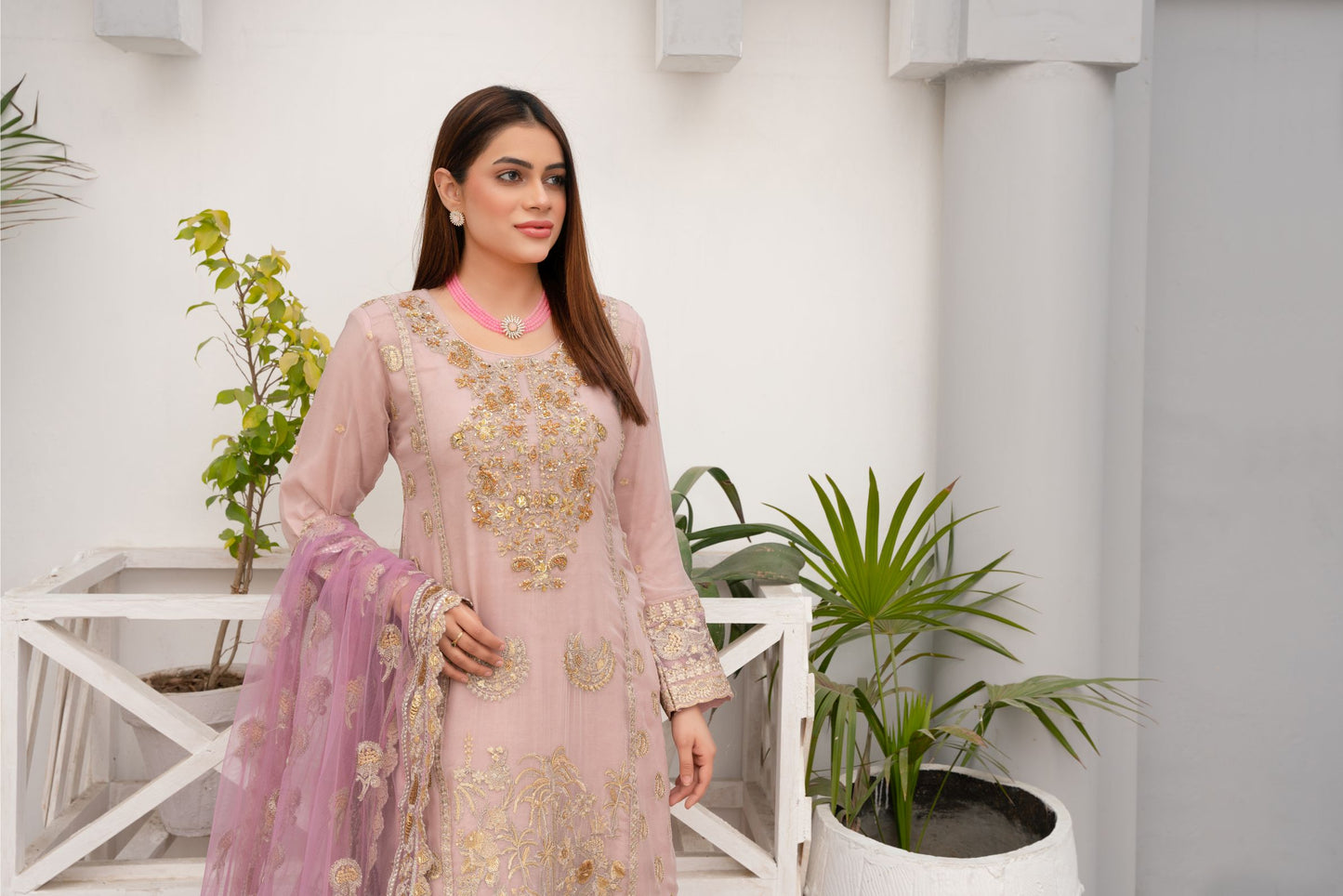 ZOON- Chiffon Shirt Sharara And Dupatta ZC-2225