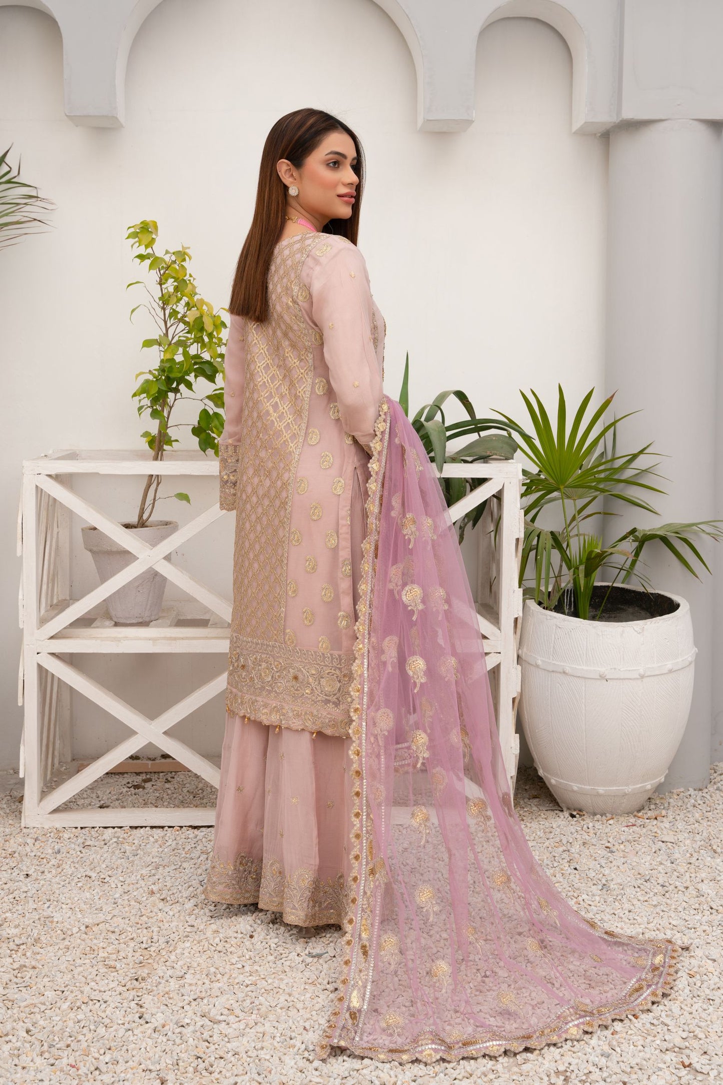 ZOON- Chiffon Shirt Sharara And Dupatta ZC-2225