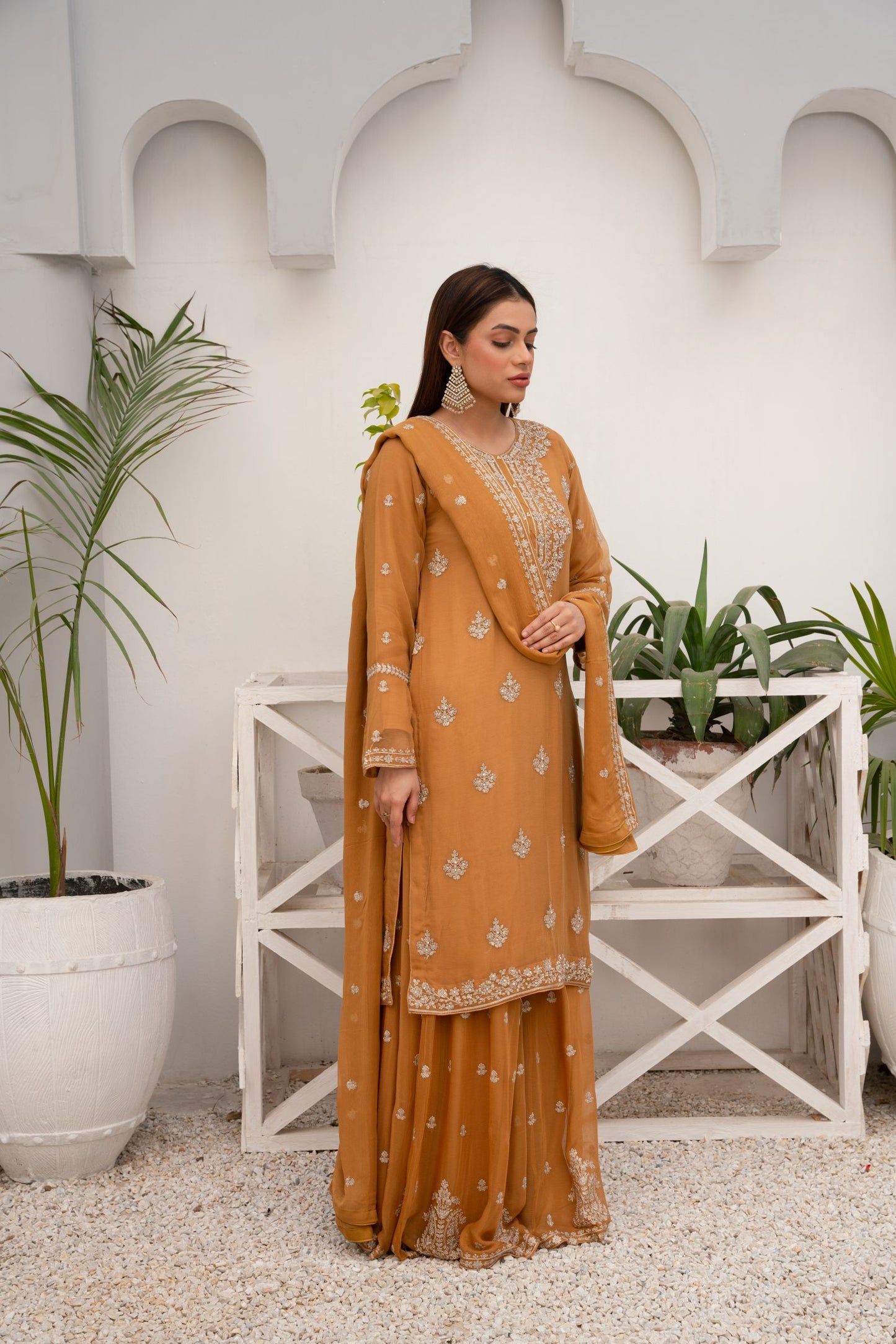ZOON- Chiffon Shirt Sharara And Dupatta ZC-2231