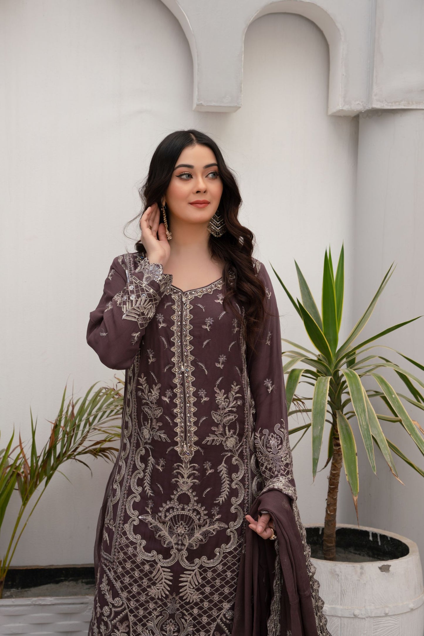 ZOON- Chiffon Shirt Sharara And Dupatta ZC-223