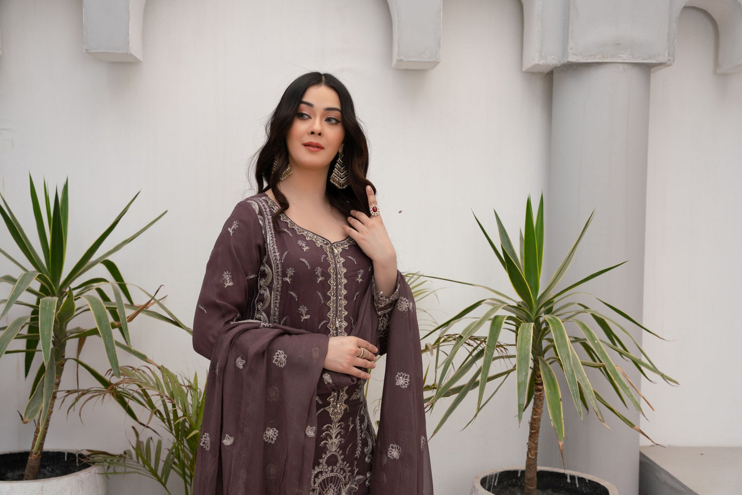 ZOON- Chiffon Shirt Sharara And Dupatta ZC-223