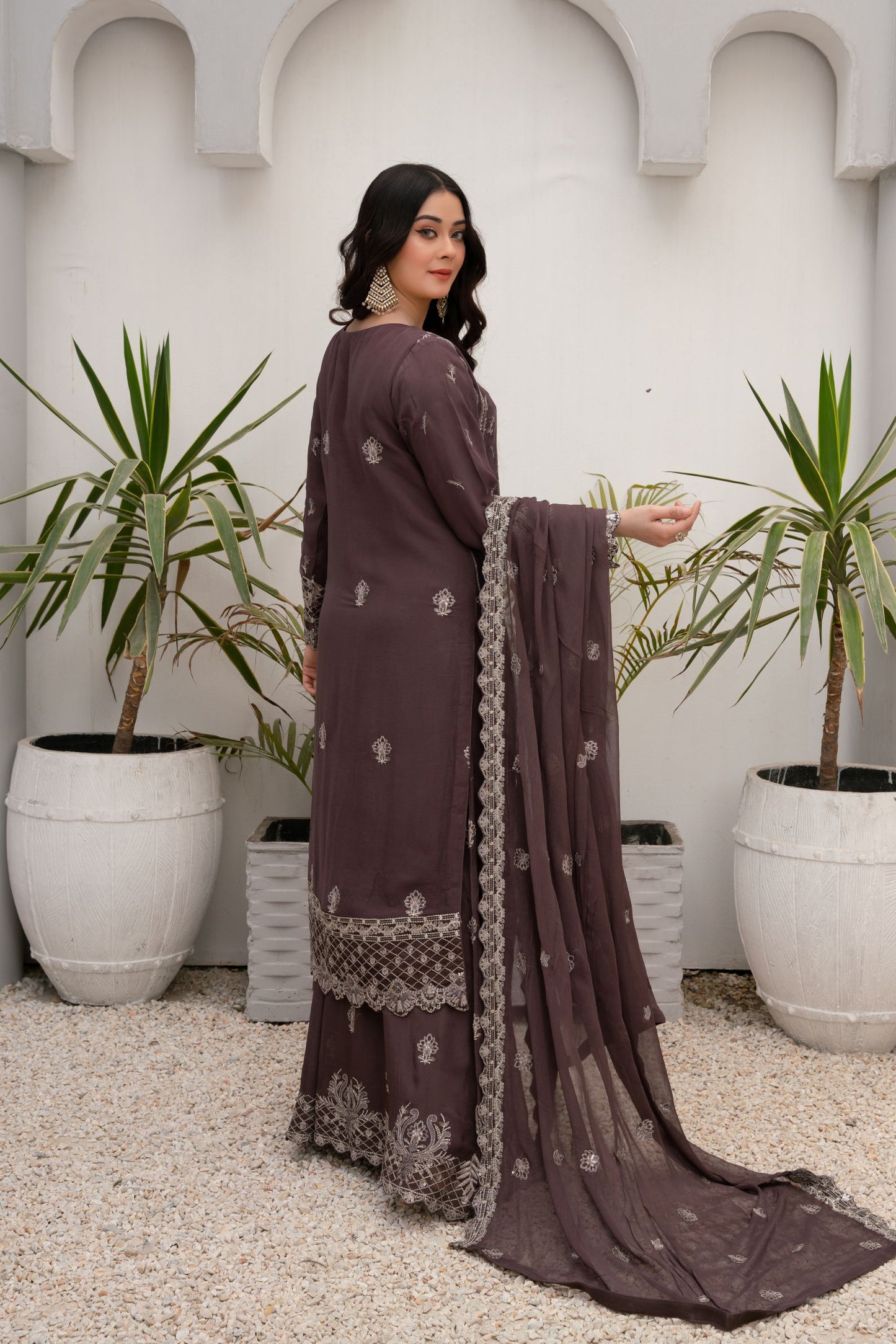 ZOON- Chiffon Shirt Sharara And Dupatta ZC-223