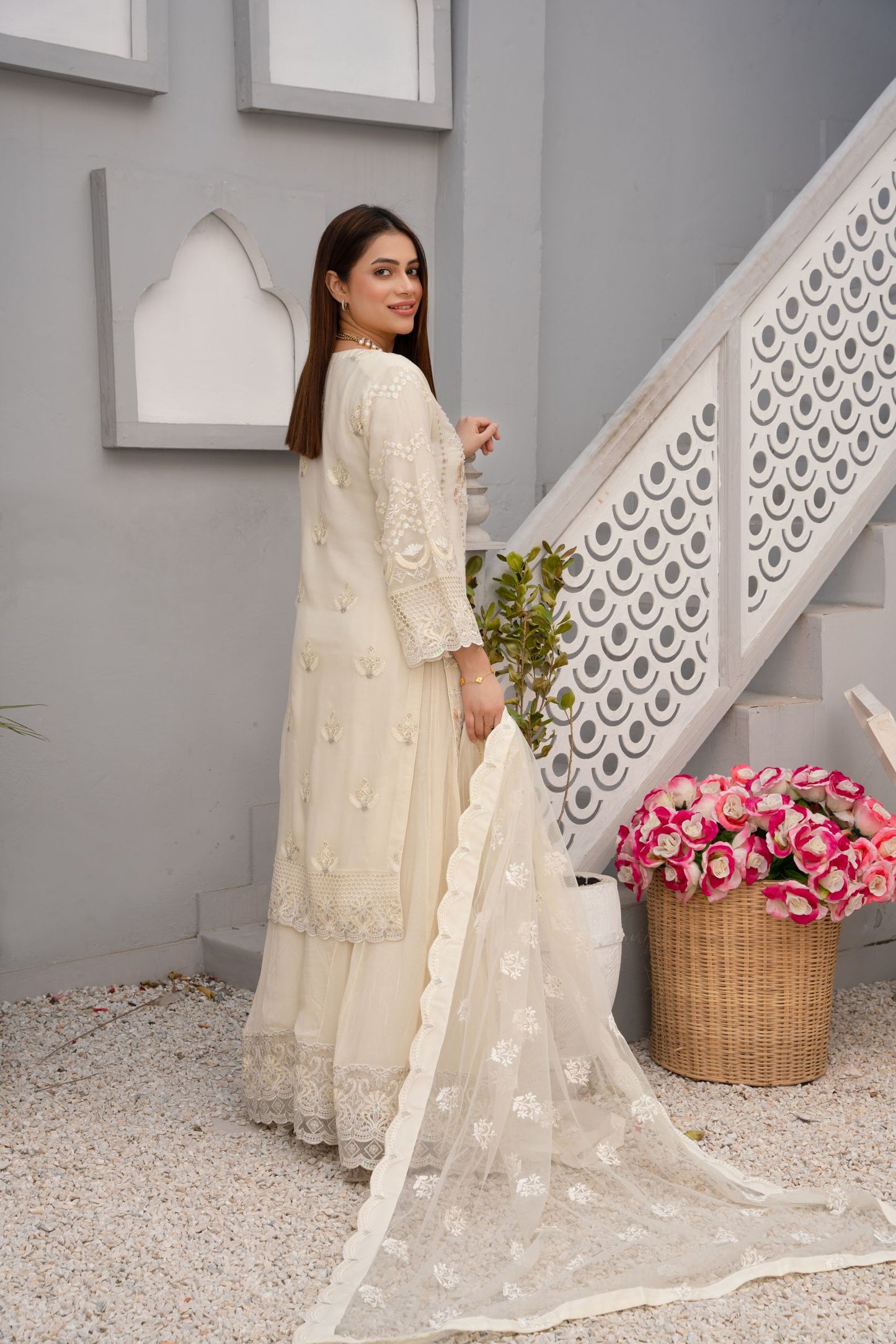 ZOON- Chiffon Shirt Sharara And Dupatta ZC-2223