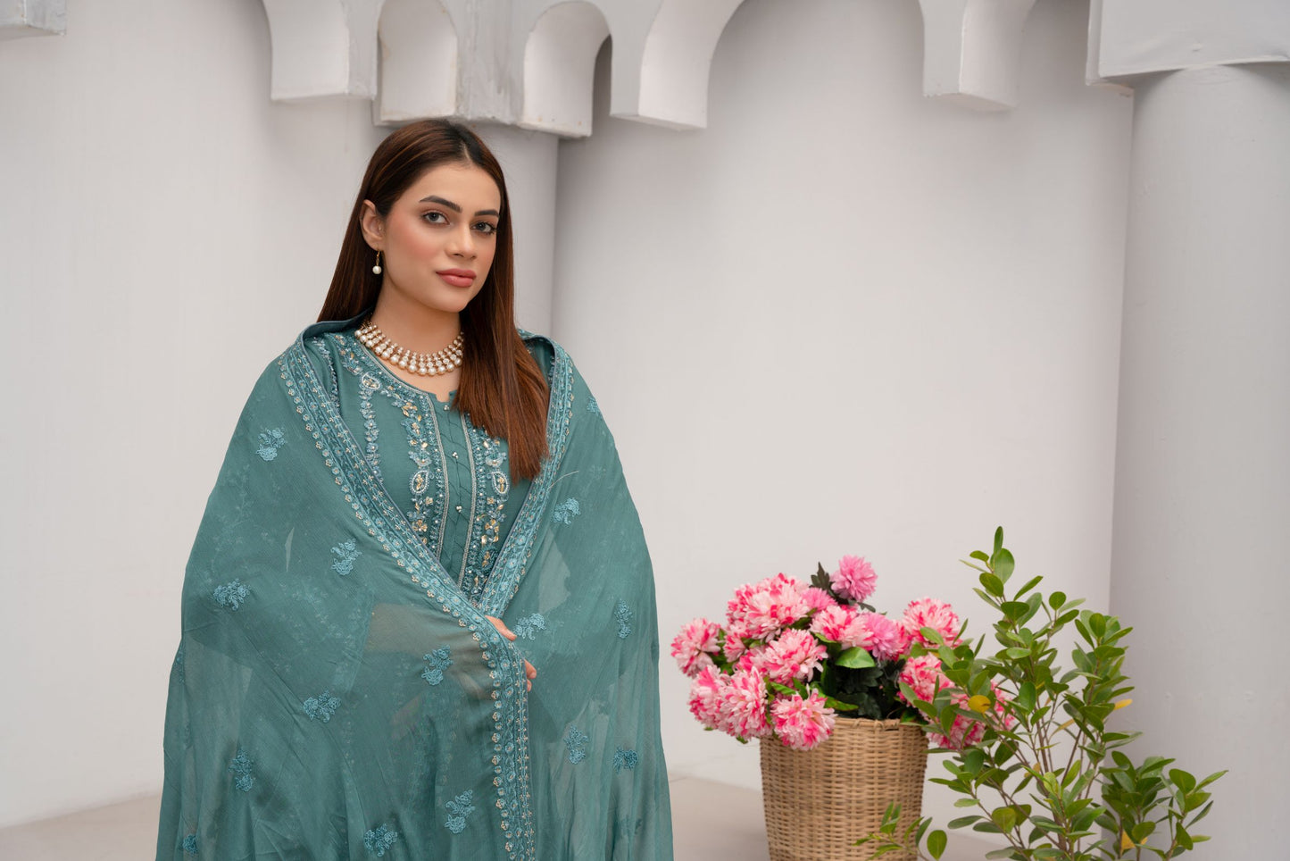 ZOON- Chiffon Shirt Sharara And Dupatta ZC-2229G