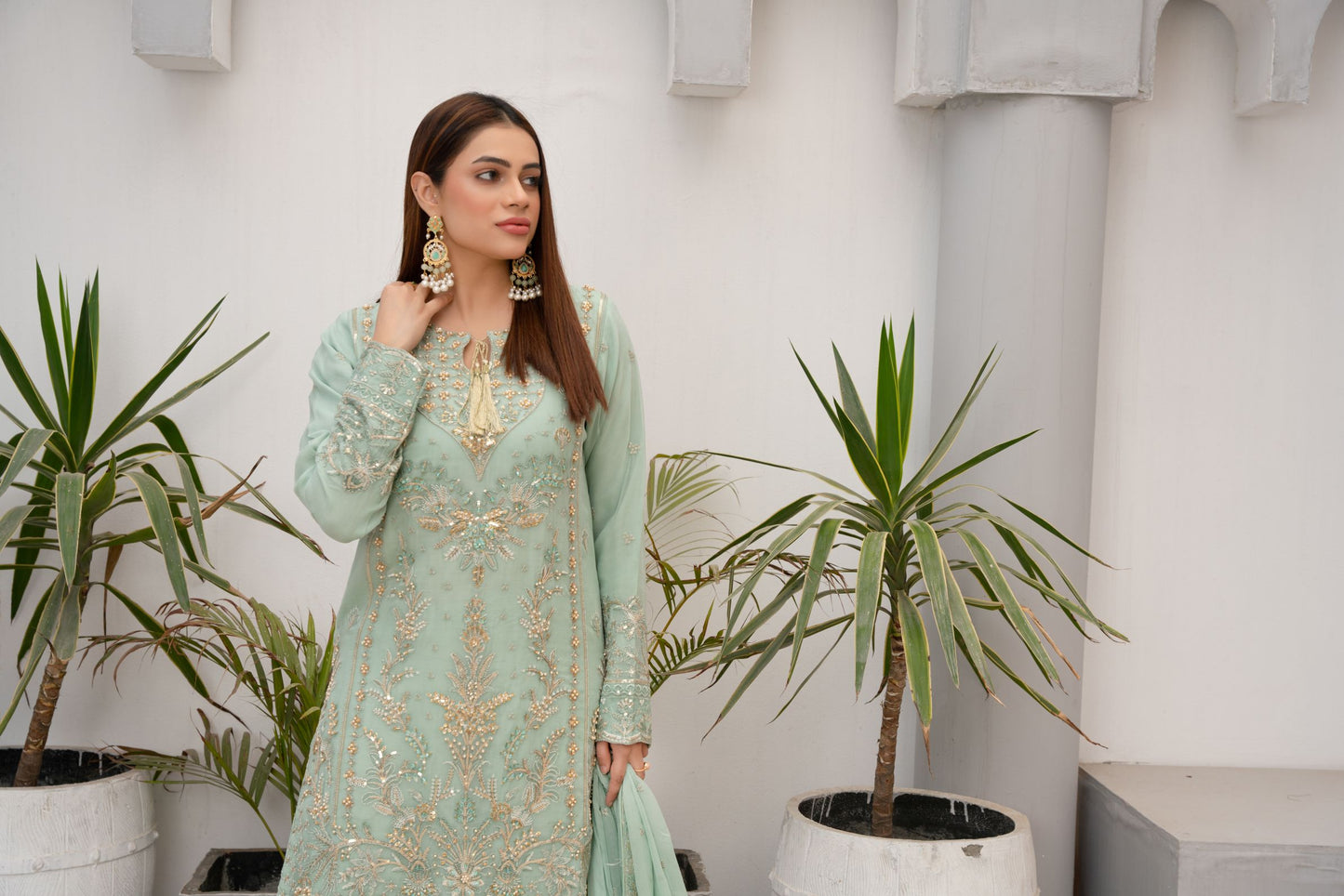 ZOON- Chiffon Shirt Sharara And Dopata ZC-238