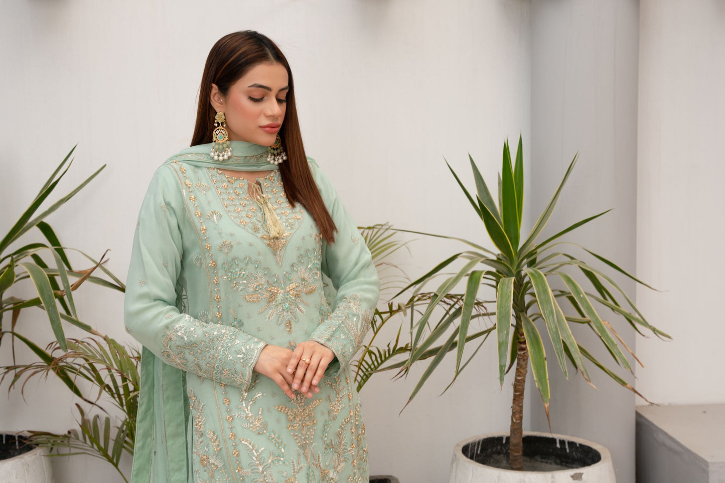 ZOON- Chiffon Shirt Sharara And Dopata ZC-238