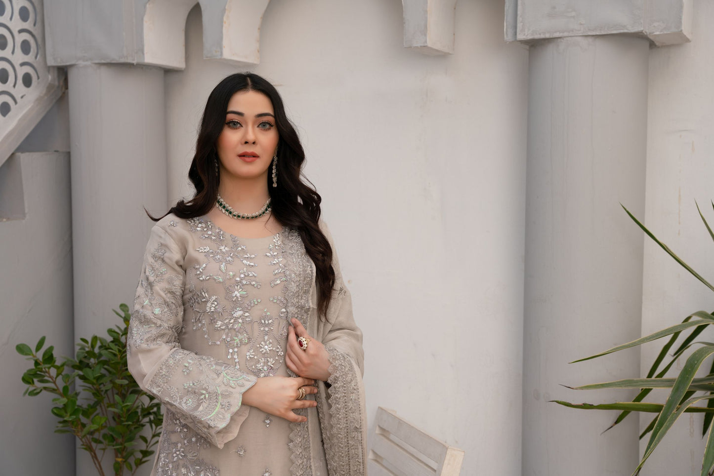 ZOON- Chiffon Shirt Sharara And Dupatta ZC-2242
