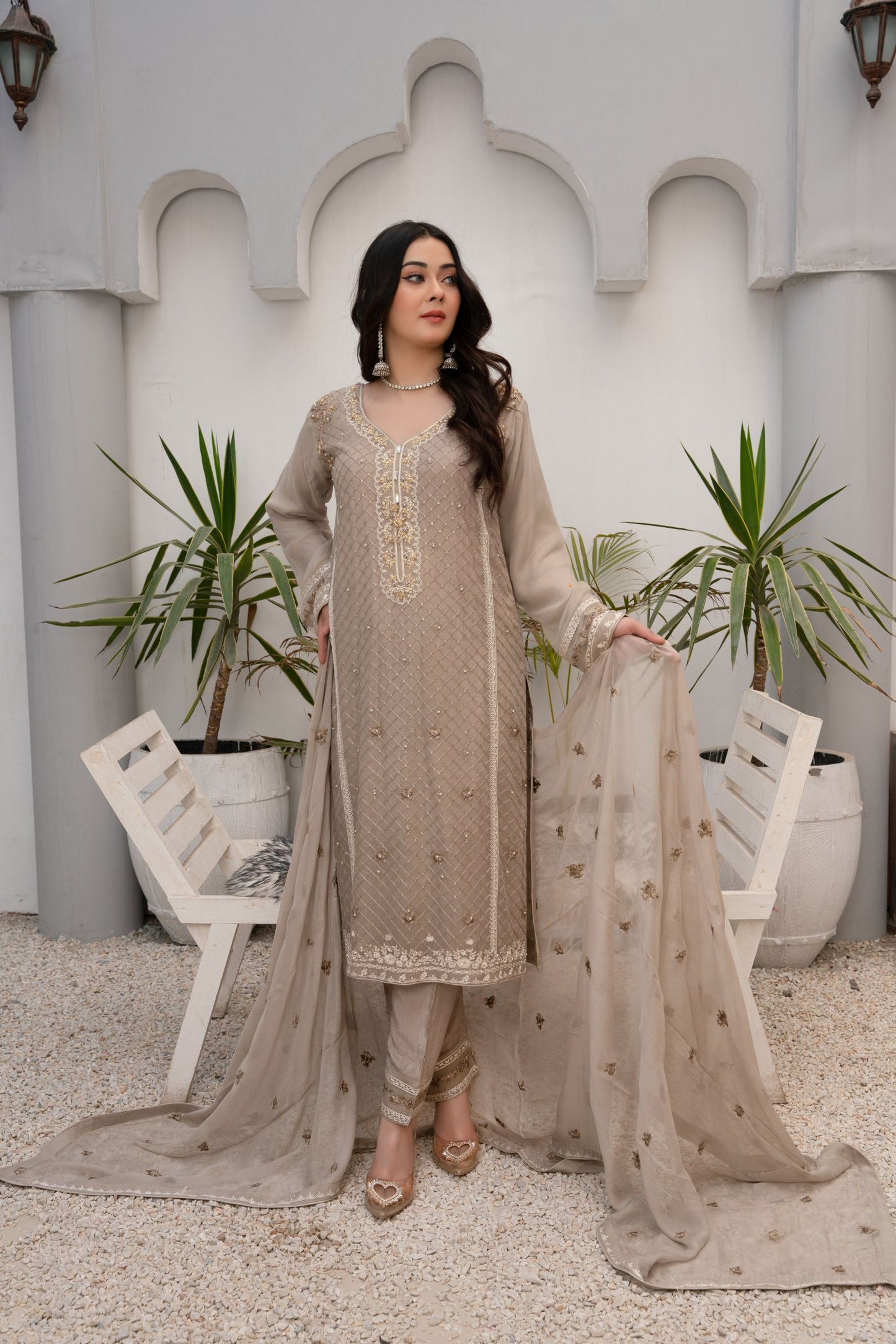 ZOON- Chiffon Shirt And Dupatta ZC-2193