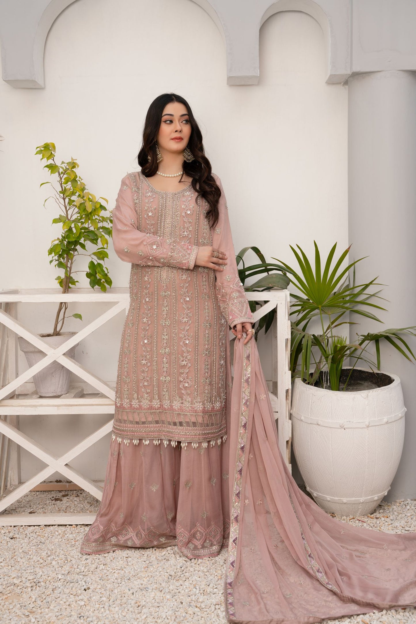 ZOON- Chiffon Shirt Sharara And Dupatta ZC-237