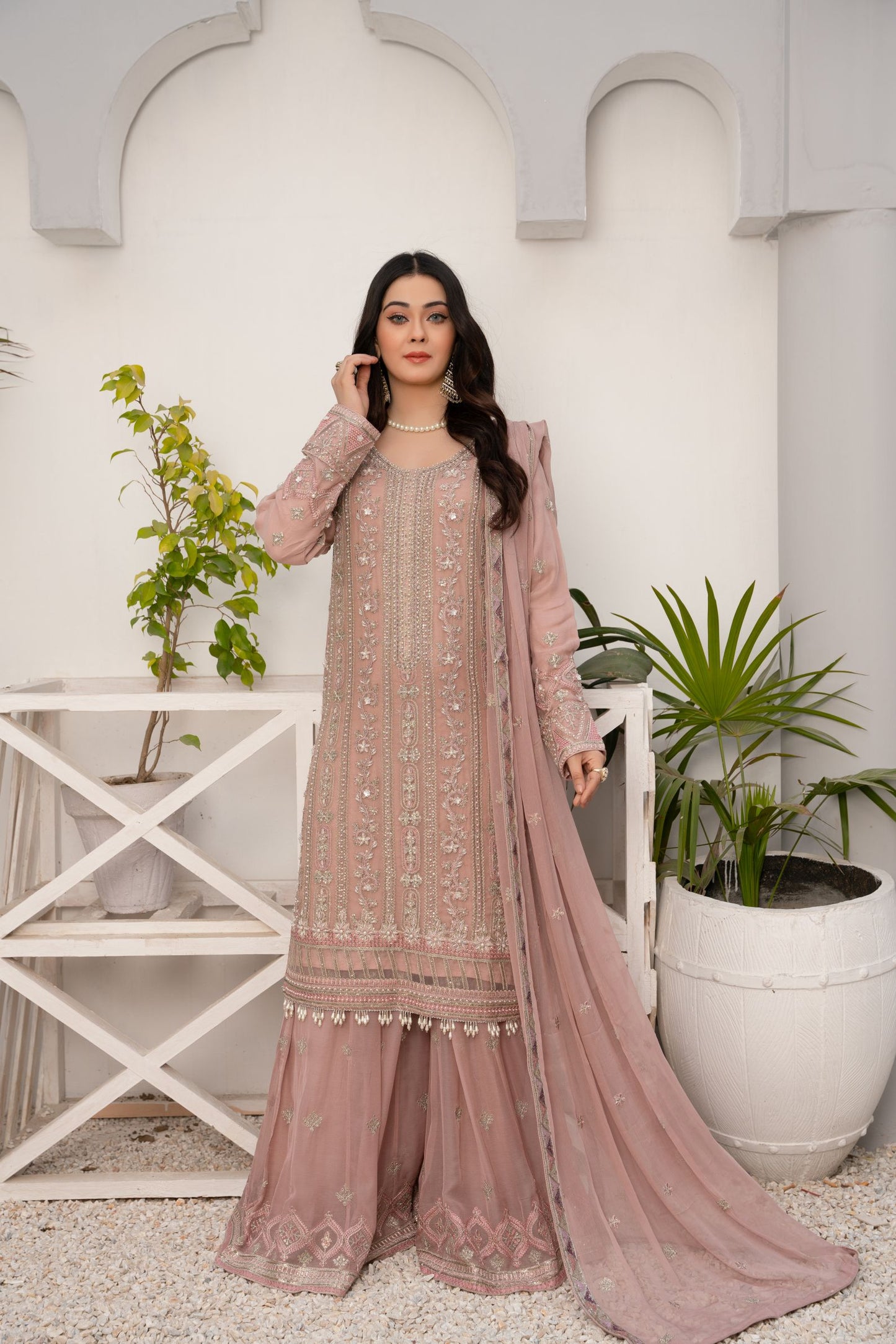 ZOON- Chiffon Shirt Sharara And Dupatta ZC-237