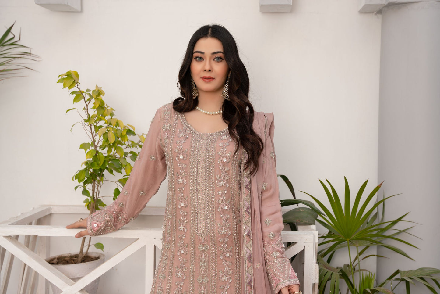 ZOON- Chiffon Shirt Sharara And Dupatta ZC-237