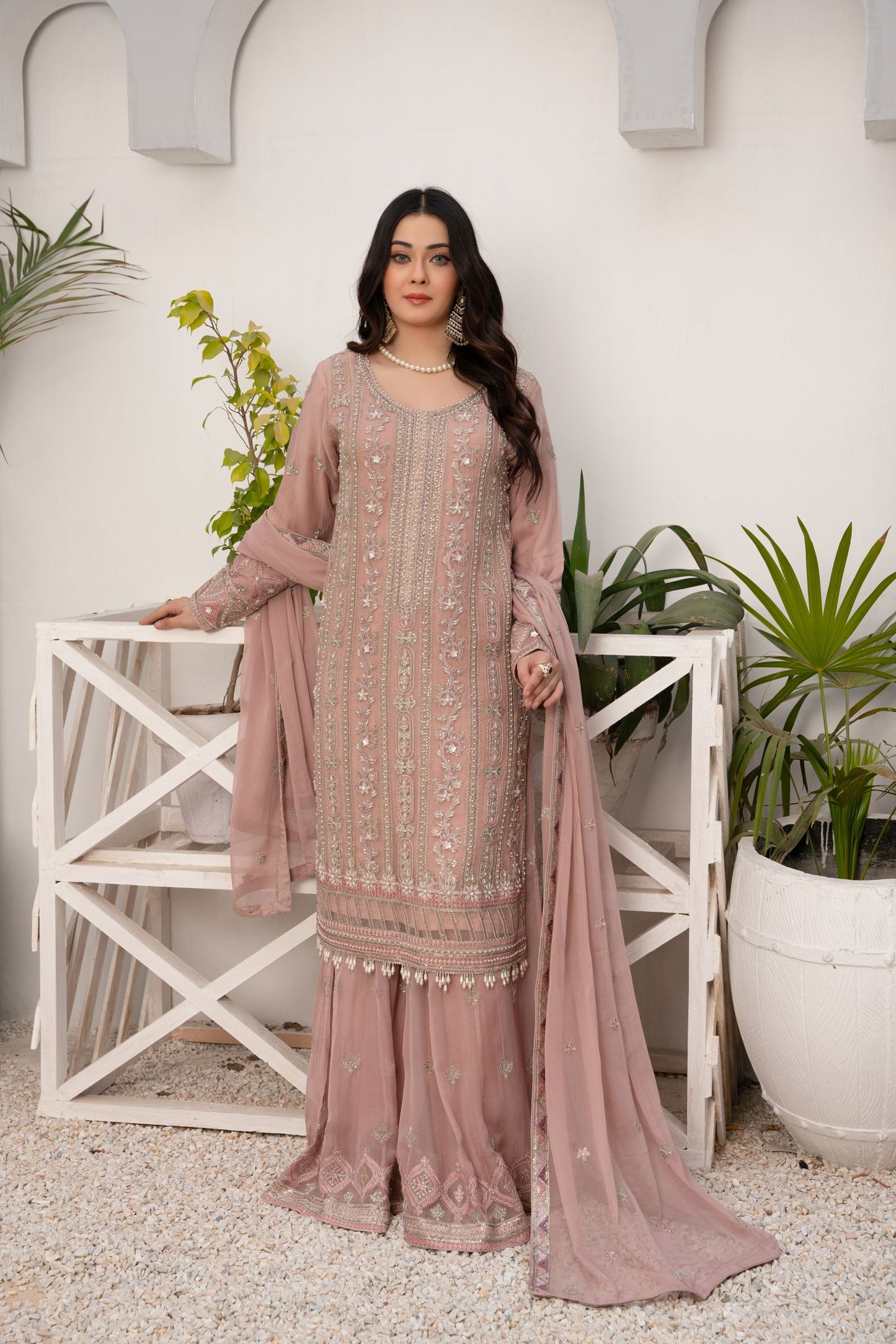 ZOON- Chiffon Shirt Sharara And Dupatta ZC-237