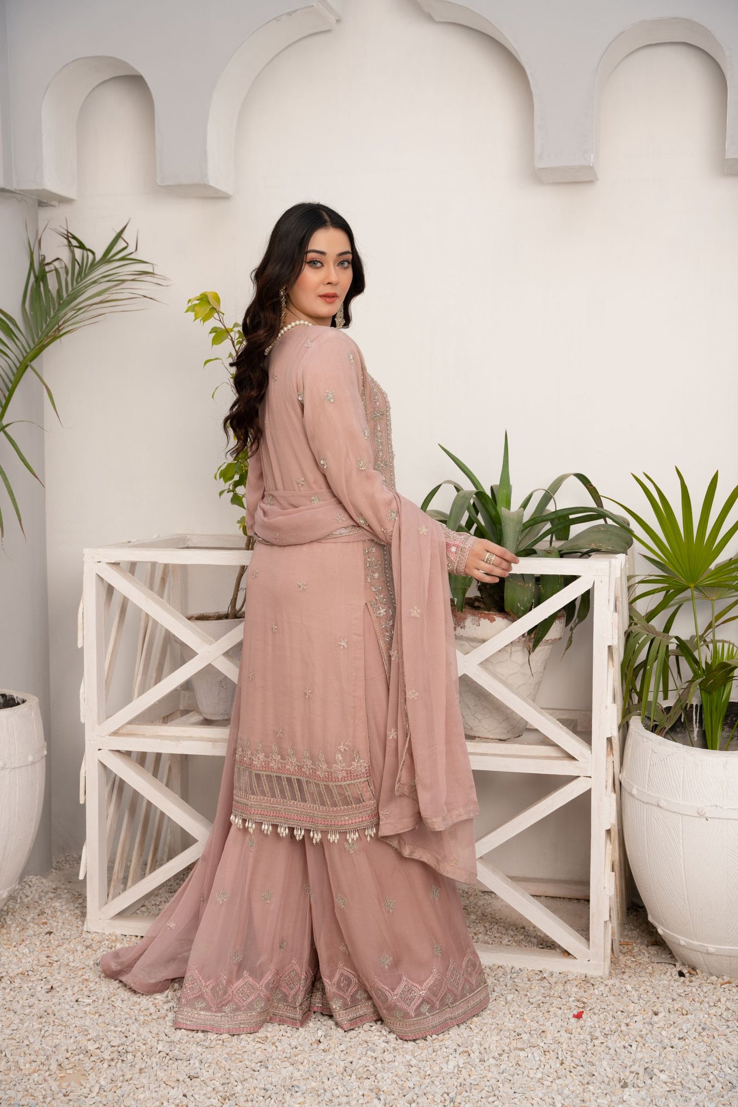 ZOON- Chiffon Shirt Sharara And Dupatta ZC-237