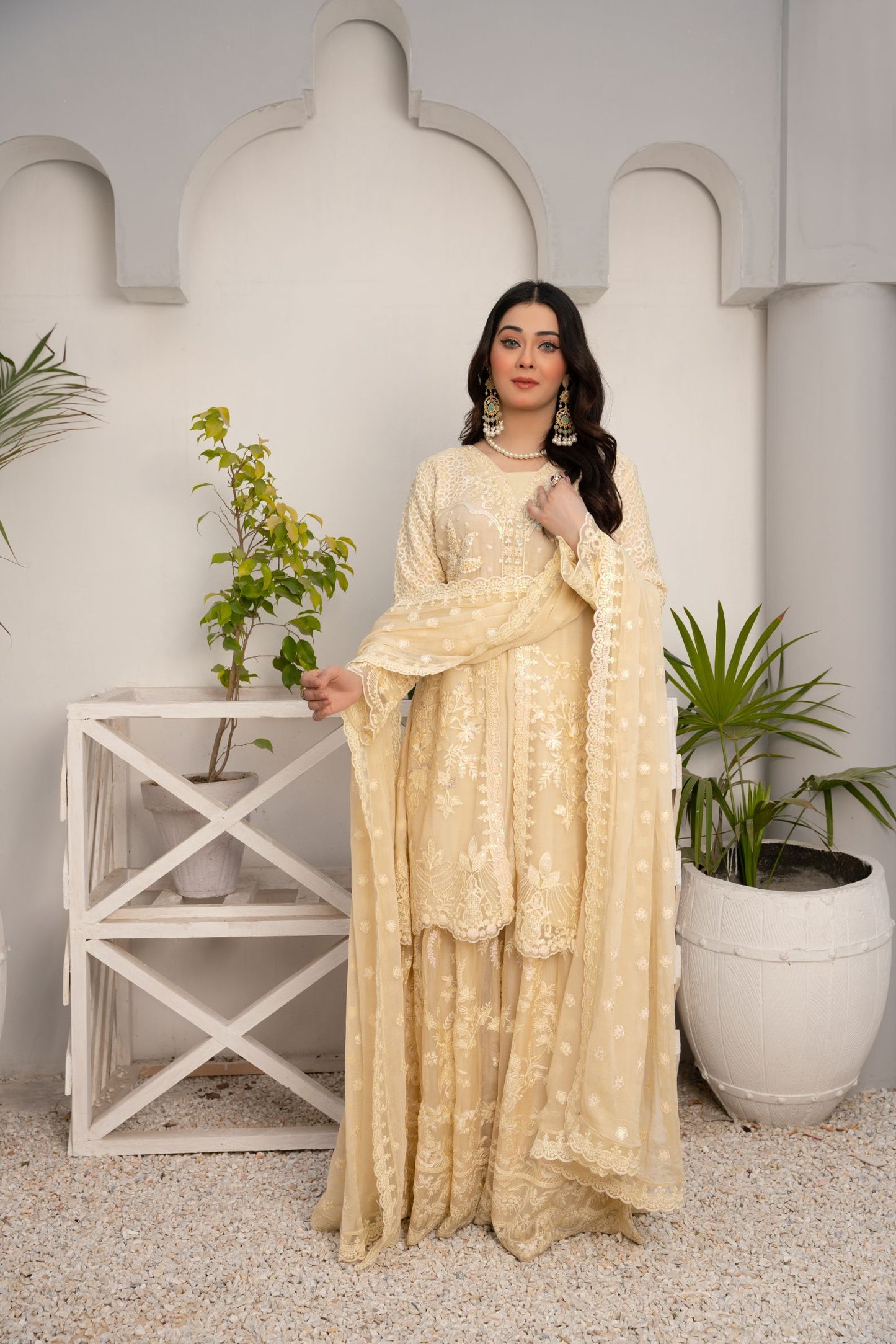 ZOON- Chiffon Shirt Sharara And Dupatta ZC-2247
