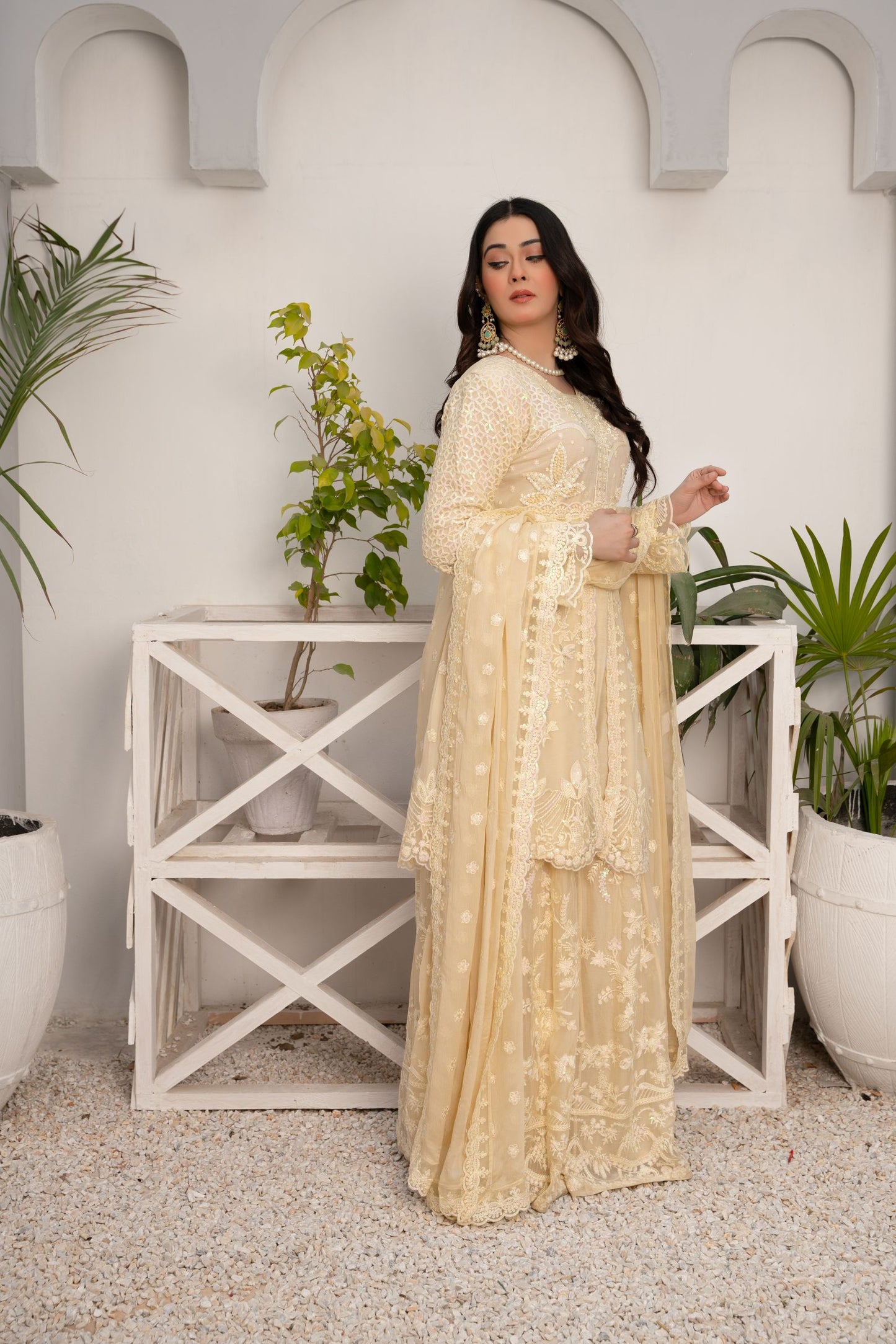 ZOON- Chiffon Shirt Sharara And Dupatta ZC-2247