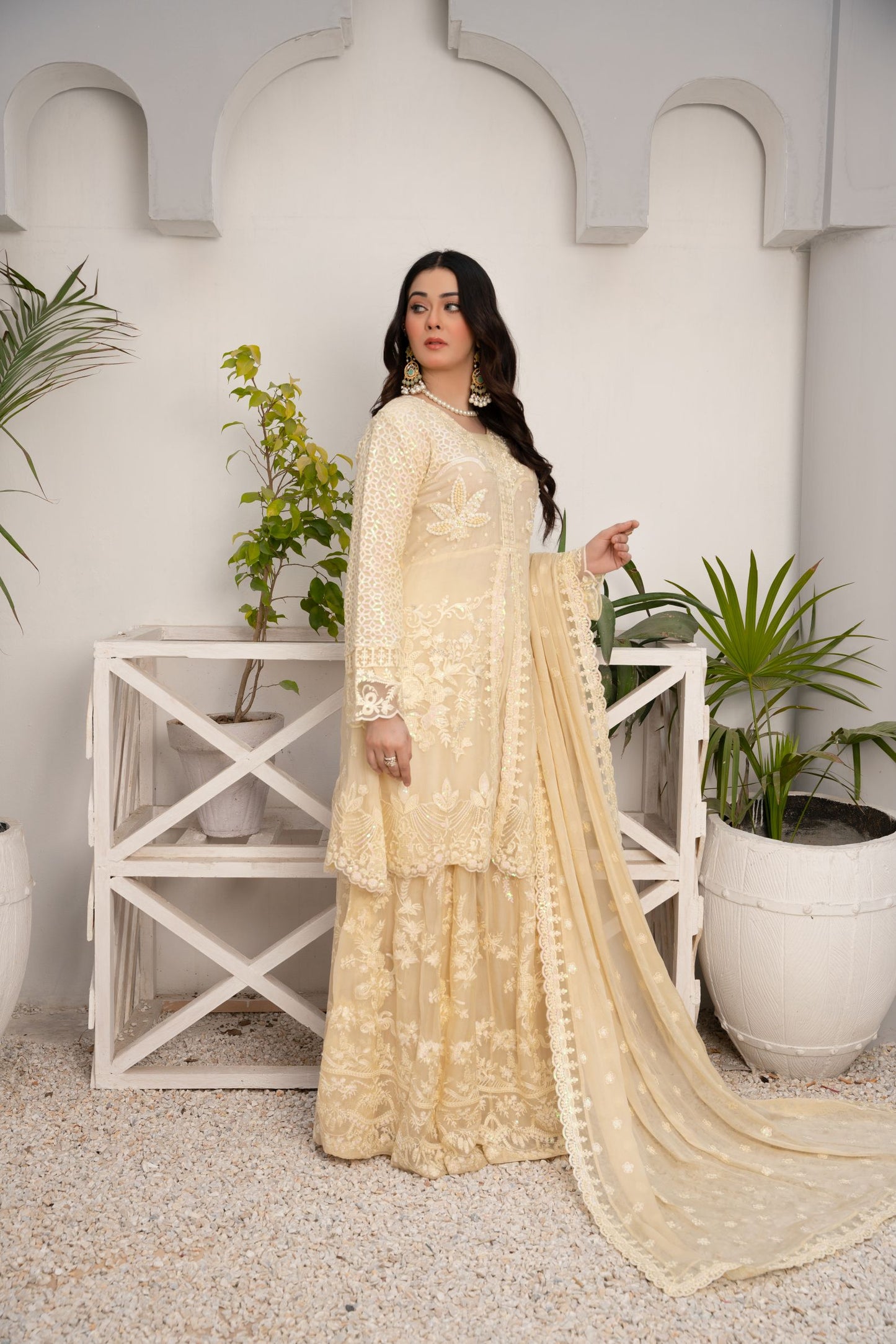 ZOON- Chiffon Shirt Sharara And Dupatta ZC-2247