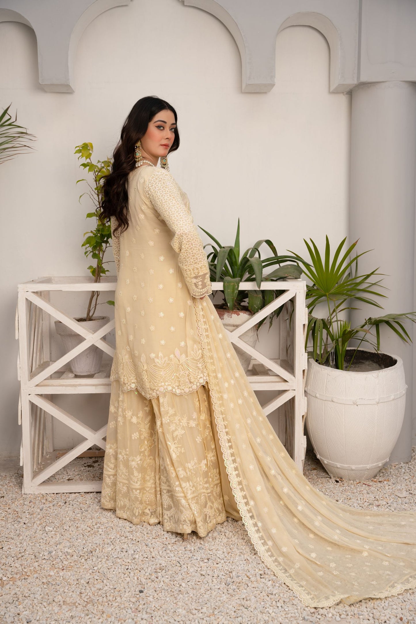 ZOON- Chiffon Shirt Sharara And Dupatta ZC-2247