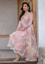 CRIMSON LAWN 2024-A Floral Mesh-Rose Pink-CL24 D7 B