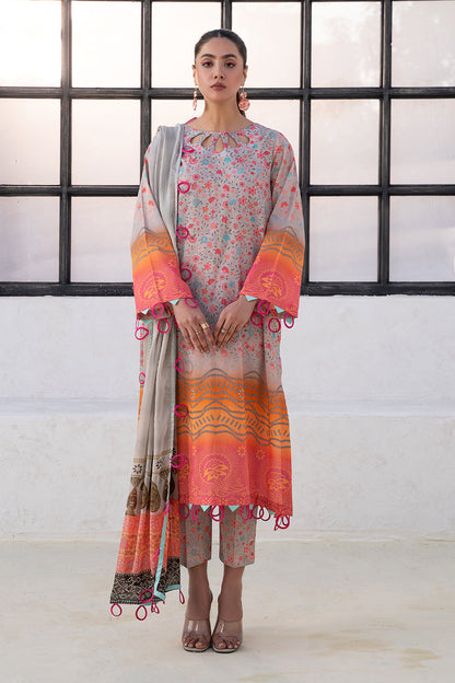 CHARIZMA C-PRINTS-3PC Lawn Shirt with Chiffon Dupatta and Trouser CP4-12