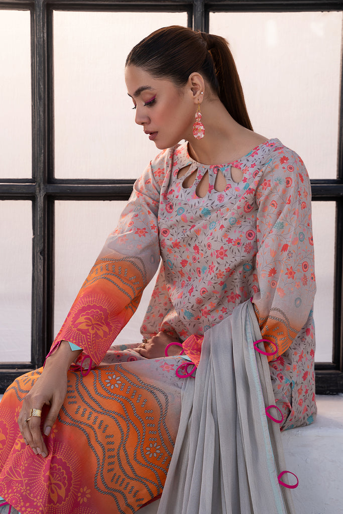 CHARIZMA C-PRINTS-3PC Lawn Shirt with Chiffon Dupatta and Trouser CP4-12