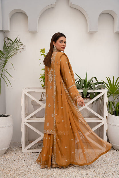 ZOON- Chiffon Shirt Sharara  And Dupatta ZC-2231