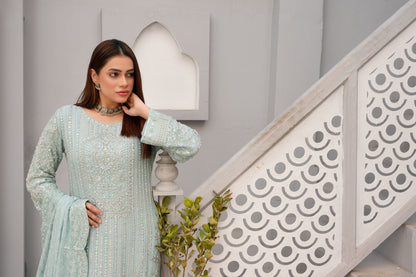 ZOON- Chiffon Shirt Sharara And Dupatta ZC-2072