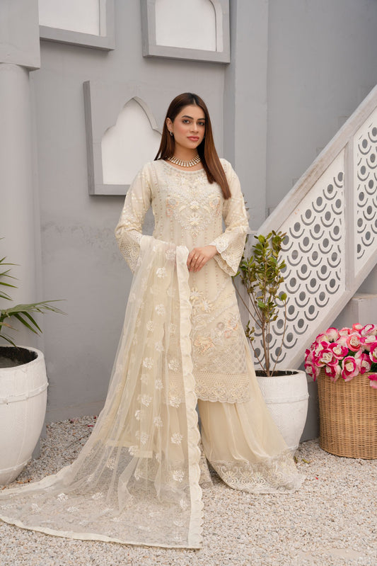 ZOON- Chiffon Shirt Sharara And Dupatta ZC-2223