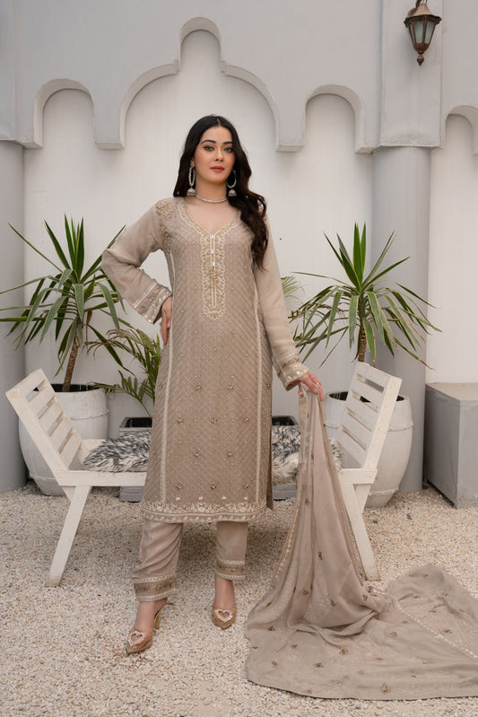 ZOON- Chiffon Shirt And Dupatta ZC-2193