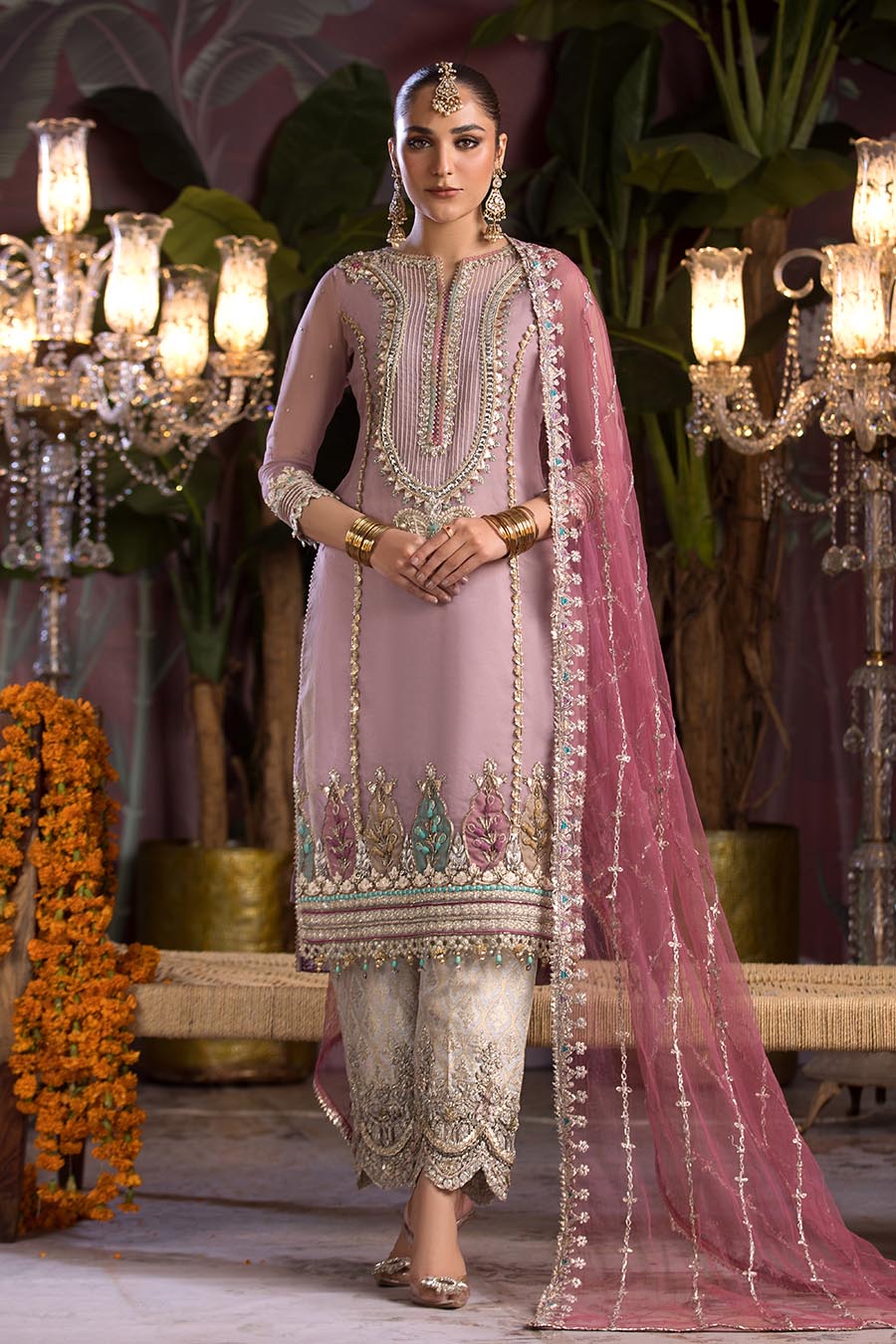 KHUDA BAKSH READY TO WEAR P-258 Mauve