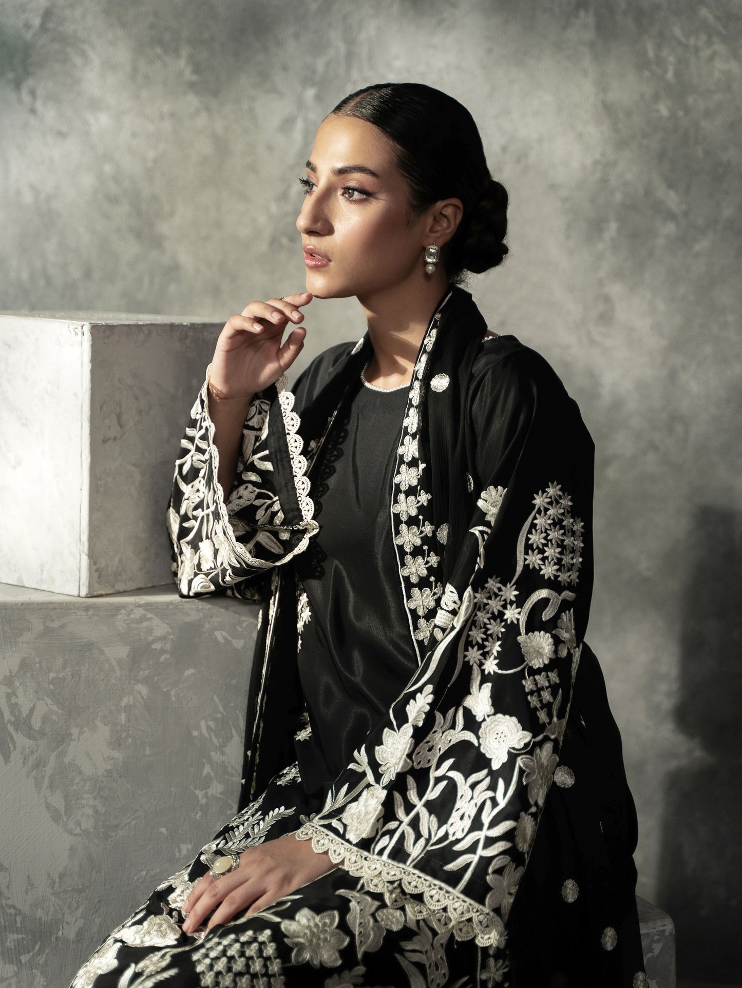 MAHNOOR-CASUAL SILK COLLECTION-MS-11O8-BLACK