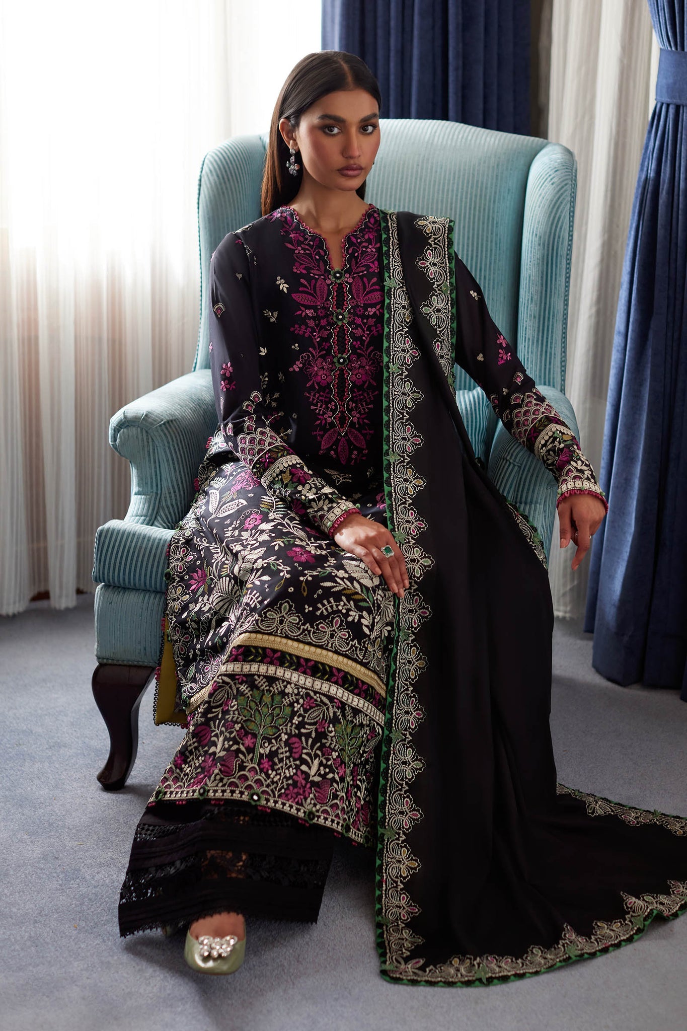 ELAN-LAWN 3 Piece Suit QISTINA (EL24-03 B)